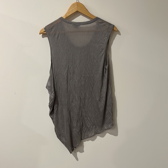 • Helmut Lang • Asymmetrical Tank Top Gray Large Women’s Modal Linen - Picture 4 of 4